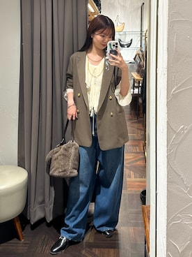 「RIVE DROITE（リヴドロワ）のレザービットローファー（ローファー）」を使った、rdmanamiさん（レディース・160cm）の秋コーディネート