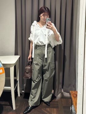 「RIVE DROITE（リヴドロワ）のアイテム（カーゴパンツ）」を使った、rdmanamiさん（骨格ストレート・レディース・160cm）の夏コーディネート