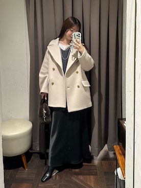 「アイテム（ピーコート）」を使った、rdmanamiさん（レディース・160cm）の冬コーディネート