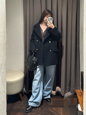 「アイテム（ピーコート）」を使った、rdmanamiさん（レディース・160cm）の秋コーディネート