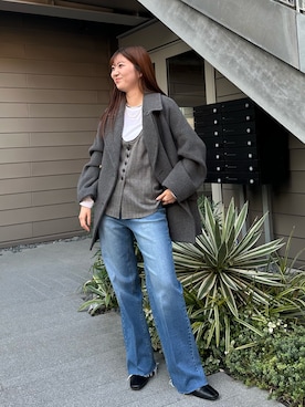 「アイテム（ピーコート）」を使った、rdmanamiさん（レディース・160cm）の秋コーディネート