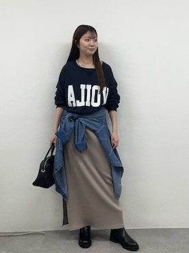 「アイテム（ボストンバッグ）」を使った、rdmanamiさん（レディース・160cm）の秋コーディネート