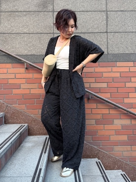 「アイテム（バレエシューズ）」を使った、瑞慶覧佑圭さん（レディース・152cm）の夏コーディネート