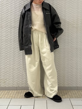 「Ungrid（アングリッド）のアイテム（ブルゾン）」を使った、瑞慶覧佑圭さん（レディース・152cm）の秋コーディネート