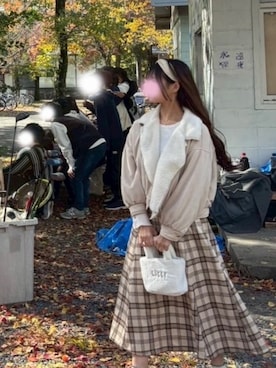 「アイテム（スカート）」を使った、hikariさん（レディース・164cm）の冬コーディネート