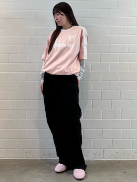 「adidas（アディダス）のハンドボール スペツィアル Lo Pro / Handball Spezial Lo Pro / アディダスオリジナルス adidas Originals（スニーカー、ピンク系）」を使った、YTさん（レディース・163cm）の春コーディネート