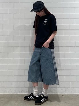 「adidas（アディダス）のハンドボール スペツィアル [Handball Spezial Shoes] スニーカー / アディダスオリジナルス adidas Originals（スニーカー、ブラック系）」を使った、YTさん（レディース・163cm）の夏コーディネート