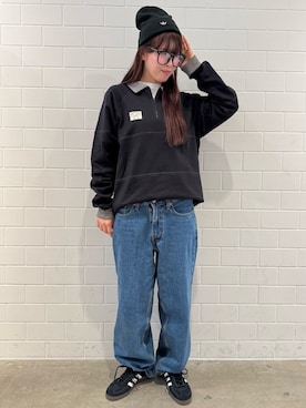 「adidas originals」｜「アイテム（ニットキャップ/ビーニー）」を使った、YTさん（レディース・163cm）の秋コーディネート