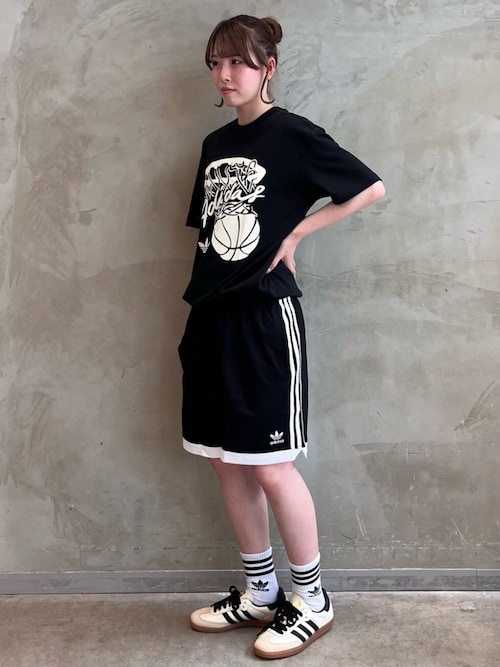 【adidas Originals 】スリム Tシャツ ＆ ショート Set ホットショット グラフィック 半袖Tシャツ HOT SHOT TEE