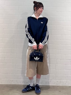 「adidas（アディダス）のハンドボール [Handball Spezial Shoes] アディダスオリジナルス adidas Originals スニーカー（スニーカー、ブルー系）」を使った、YTさん（レディース・163cm）の夏コーディネート
