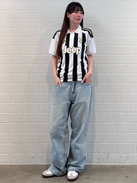 「adidas（アディダス）のサンバ OG / Samba OG（シューズ、ホワイト系）」を使った、YTさん（レディース・163cm）の夏コーディネート