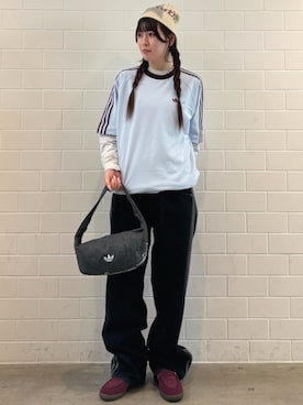 「adidas（アディダス）のハンドボール スペツィアル ローファー / HANDBALL SPEZIAL LOAFER / アディダスオリジナルス adidas Originals ローファースニーカー（スニーカー、レッド系）」を使った、YTさん（レディース・163cm）の春コーディネート