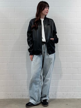 「adidas（アディダス）のサンバ OG / Samba OG（シューズ、ブラック系）」を使った、YTさん（レディース・163cm）の春コーディネート