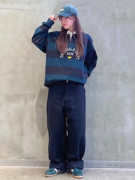 「アイテム（ポロシャツ）」を使った、YTさん（レディース・163cm）の秋コーディネート