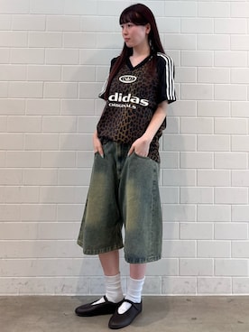 「adidas（アディダス）のスタンスミス ローバレエ / STAN SMITH LO BALLET / アディダスオリジナルス adidas Originals（バレエシューズ、ブラウン系）」を使った、YTさん（レディース・163cm）の夏コーディネート