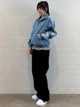 「adidas（アディダス）のスーパースターII / Superstar II / アディダスオリジナルス adidas Originals スニーカー（スニーカー、ホワイト系）」を使った、YTさん（レディース・163cm）の春コーディネート