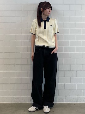 「adidas（アディダス）のトーキョ― / TOKYO / アディダスオリジナルス adidas Originals（スニーカー、ホワイト系）」を使った、YTさん（レディース・163cm）の夏コーディネート