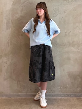 「アイテム（ポロシャツ）」を使った、YTさん（レディース・163cm）の夏コーディネート