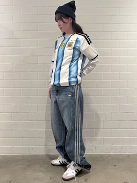 「adidas originals」｜「アイテム（ニットキャップ/ビーニー）」を使った、YTさん（レディース・163cm）の秋コーディネート