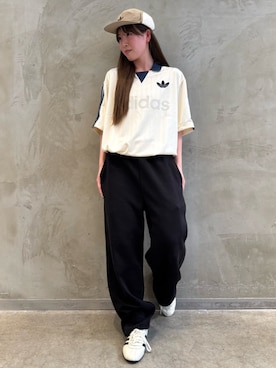 「アディダスオリジナルス」｜「アイテム（キャップ）」を使った、YTさん（レディース・163cm）の夏コーディネート