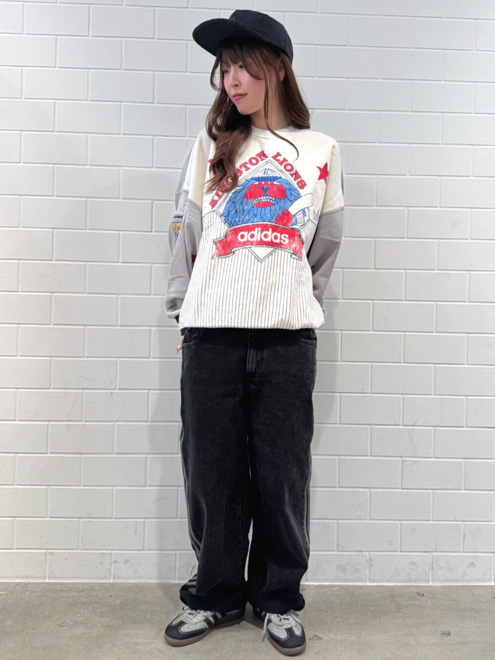 アディダス アディカラー デニム スリーストライプス トラックパンツ26