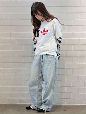 「adidas（アディダス）のトーキョー Tokyo / アディダスオリジナルス adidas Originals ローカットスニーカー（スニーカー、ブラック系）」を使った、YTさん（レディース・163cm）の夏コーディネート