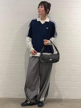 「adidas（アディダス）のサンバ OG / SAMBA OG / アディダスオリジナルス adidas Originals スニーカー（スニーカー、ブルー系）」を使った、YTさん（レディース・163cm）の春コーディネート