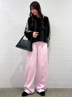 「adidas（アディダス）のプレミアム ニット ジャージー / アディダスオリジナルス adidas Originals（ニット/セーター）」を使った、YTさん（レディース・163cm）の冬コーディネート