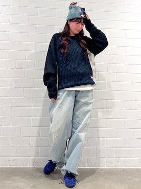 「adidas originals」｜「アイテム（ニットキャップ/ビーニー）」を使った、YTさん（レディース・163cm）の秋コーディネート