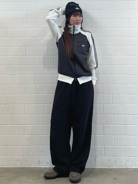 「adidas（アディダス）のハンドボール スペツィアル ローファー / アディダスオリジナルス adidas Originals（スニーカー、ブラウン系）」を使った、YTさん（レディース・163cm）の秋コーディネート