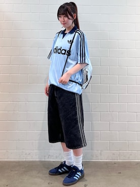「adidas（アディダス）のハンドボール [Handball Spezial Shoes] アディダスオリジナルス adidas Originals スニーカー（スニーカー、ブルー系）」を使った、YTさん（レディース・163cm）の夏コーディネート
