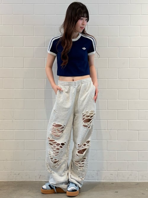 adidas（アディダス） ワイドパンツ パンツ adidas Originals ダメージ