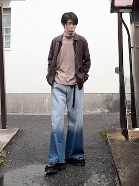 「アイテム（デニムパンツ）」を使った、mumuchan827さん（メンズ・180cm・30代）の冬コーディネート