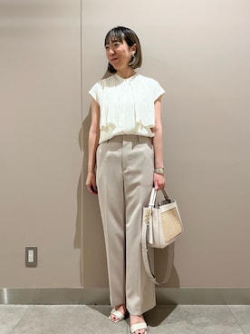 「NOLLEY’S Sophi（ノーリーズソフィ）のアイテム（アクセサリー）」を使った、Ishibashiさん（レディース・158cm）の春コーディネート