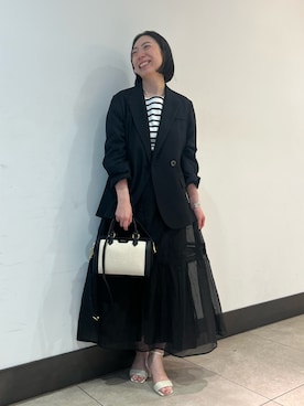 「NOLLEY’S（ノーリーズ）のアイテム（チョーカー）」を使った、Ishibashiさん（レディース・158cm）の春コーディネート