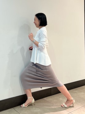 「grace grace （グラスグラス）の【grace grace/グラスグラス】ロックC型イヤリング（Earrings、ゴールド系）」を使った、Ishibashiさん（レディース・158cm）の春コーディネート
