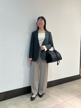 「お仕事コーデ」｜「アイテム（アクセサリー）」を使った、Ishibashiさん（レディース・158cm）の秋コーディネート
