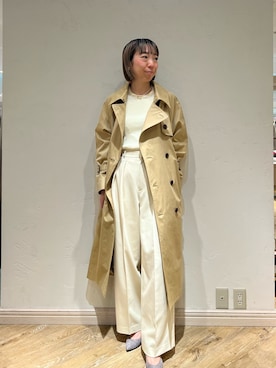 「NOLLEY’S（ノーリーズ）のアイテム（トレンチコート）」を使った、Ishibashiさん（レディース・158cm）の冬コーディネート