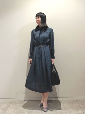 「NOLLEY’S Sophi（ノーリーズソフィ）のアイテム（ワンピース/ドレス）」を使った、Ishibashiさん（レディース・158cm）の冬コーディネート