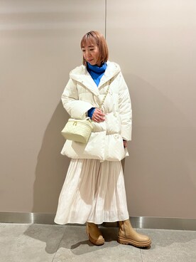 「NOLLEY’S（ノーリーズ）のアイテム（ダウンジャケット/コート）」を使った、Ishibashiさん（レディース・158cm）の冬コーディネート