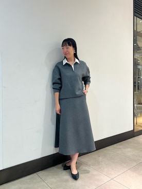 「アイテム（イヤリング）」を使った、Ishibashiさん（レディース・158cm）の秋コーディネート