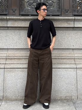 「G.H.BASS（ジーエイチバス）のG.H.BASS BA11510 BLACK&WHITE LARSON ラーソン ラバーソール（ローファー、ブラック系）」を使った、taiyoさん（メンズ・164cm）の春コーディネート