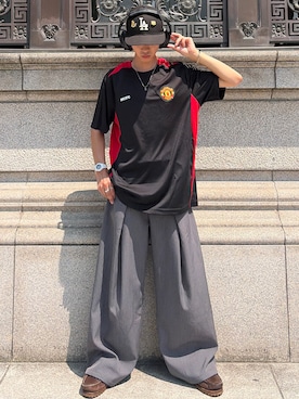 「SBG（エスビー）のインフルエンサー taiyo ×SBG ヴィンテージホースシューリング（リング、シルバー系）」を使った、taiyoさん（メンズ・164cm）の夏コーディネート