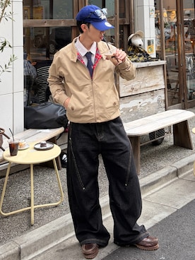 「Timberland（ティンバーランド）のTimberland 3 Classic EYE LUG / ティンバーランド 3クラシック アイ ラグ（モカシン/デッキシューズ、ブラウン系）」を使った、taiyoさん（メンズ・164cm）の春コーディネート