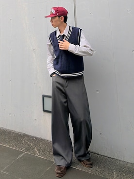 「Timberland（ティンバーランド）のTimberland 3 Classic EYE LUG / ティンバーランド 3クラシック アイ ラグ（モカシン/デッキシューズ、ブラウン系）」を使った、taiyoさん（メンズ・164cm）の春コーディネート