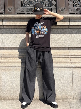 「G.H.BASS（ジーエイチバス）のG.H.BASS BA11510 BLACK&WHITE LARSON ラーソン ラバーソール（ローファー、ブラック系）」を使った、taiyoさん（メンズ・164cm）の春コーディネート