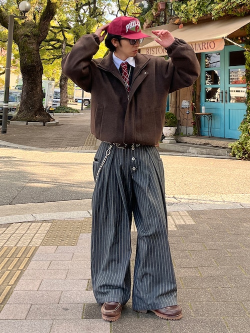 セール】【新色追加】ASSORT CROSS TUCK BAGGY PANTS / アソートクロス