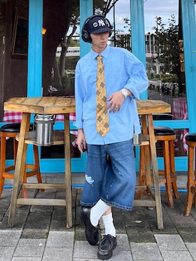 「アイテム（ネクタイ）」を使った、taiyoさん（メンズ・166cm）の秋コーディネート