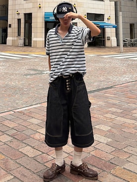 「SBG（エスビー）のインフルエンサー taiyo ×SBG ヴィンテージホースシューリング（リング、シルバー系）」を使った、taiyoさん（メンズ・164cm）の夏コーディネート