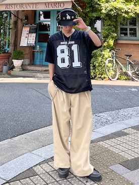 「NEW ERA（ニューエラ）のニューエラキャップ LP59FIFTY MLB ONSPOTZ別注（キャップ）」を使った、taiyoさん（メンズ・166cm）の秋コーディネート